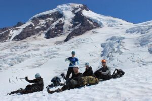 Mount Baker Climb Tour from Washington - Glacier skills on a clock: ice axe arrest, crampons, and rope team work