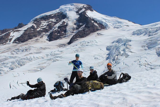 Mount Baker Climb Tour from Washington - Glacier skills on a clock: ice axe arrest, crampons, and rope team work
