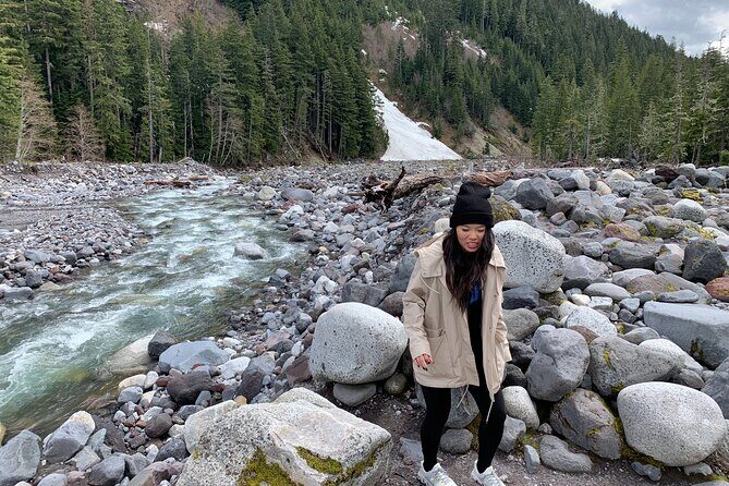 Mt. Rainier highlights - old forest, falls and glaciers - Christine Falls Under an Old Stone Bridge