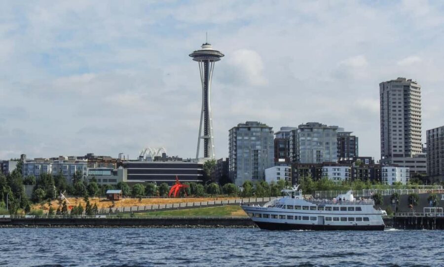 Seattle: Guided Harbor Cruise - T-Mobile Park and Smith Tower: the downtown side of the skyline